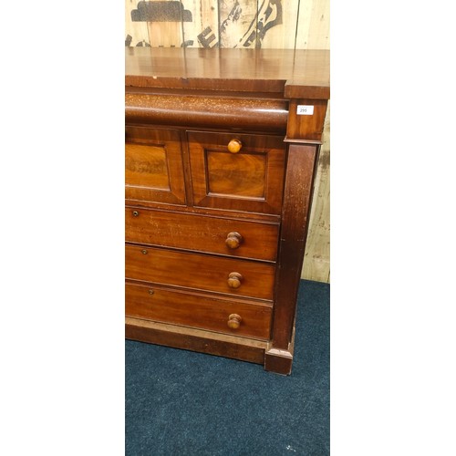 254 - Victorian Scottish OG Mahogany chest of drawers, Hidden top drawer, three deep drawers and three lar... 