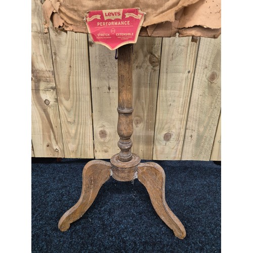 223 - Antique Manikin designed with Levis display, supported on antique wooden base [150cm height]