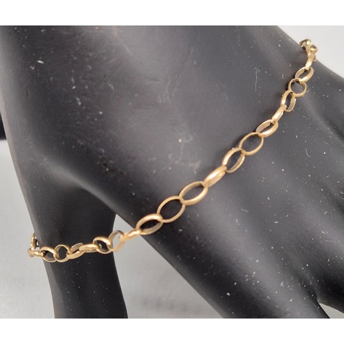 12 - 9ct yellow gold belcher chain together with a 9ct yellow gold belcher bracelet. [6.77grams]