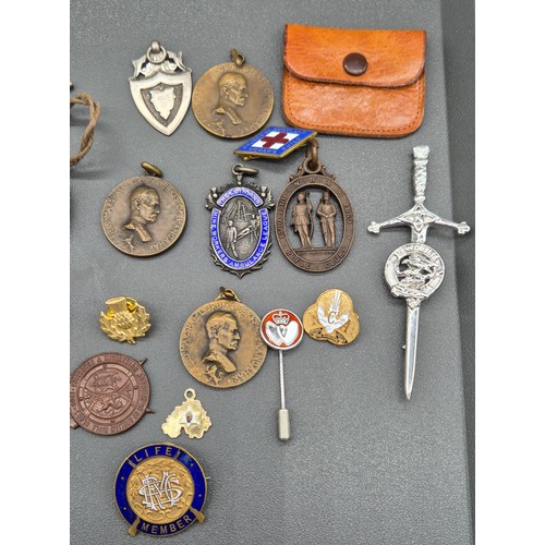 15 - A Selection of Medallions and pocket watches; Three Field Marshall Lord Robert of Kandahar Society o... 