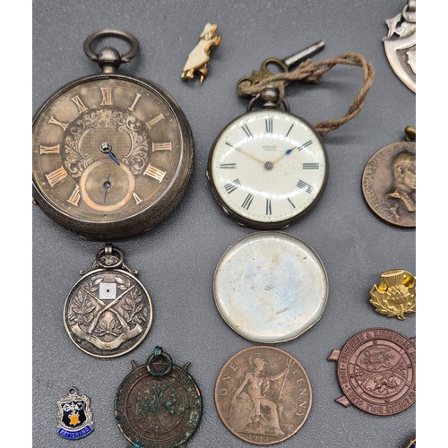 15 - A Selection of Medallions and pocket watches; Three Field Marshall Lord Robert of Kandahar Society o... 