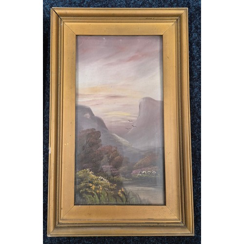 355 - A Pair of 20th century countryside scene oil paintings set in gilt frames [47x29cm]