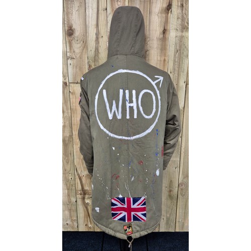 359 - Vintage Lambretta mod parka jacket, fitted with various badges and pins- having the band 