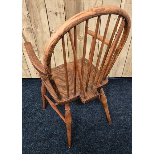 233 - 19th century Elm Wood, Windsor spindle back arm chair