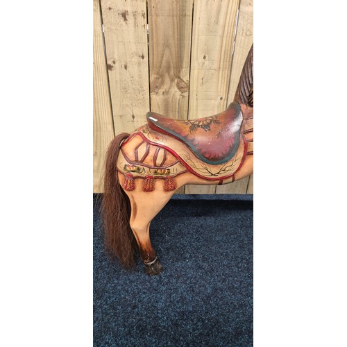 227 - A Vintage Childs Carnival carousel Horse fitted with original hair [84cm height]