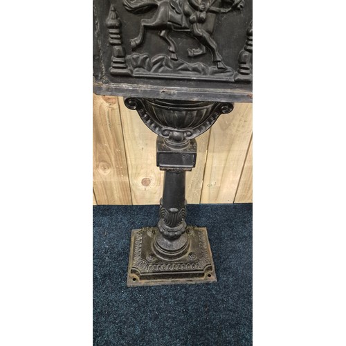 226 - Heavy Cast Iron Letterbox or Post Box supported on a cast iron Plinth [117cm height]