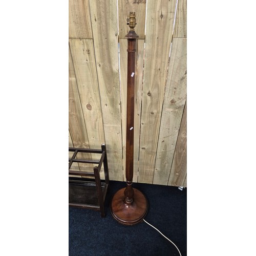 379 - 1940/50s vintage walking stick/ umbrella stand together with an antique mahogany standard lamp [161.... 