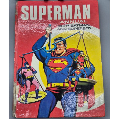 363 - A collection of original batman item & superman annual with batman and superboy; vintage batman figu... 