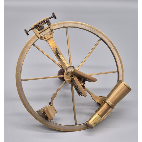 163 - 19th century brass ships reflecting circle sextant in fitted case [24.5cm diameter]