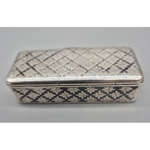 29 - Russian silver turned hinged Snuff/ pill box [2x7x3cm]