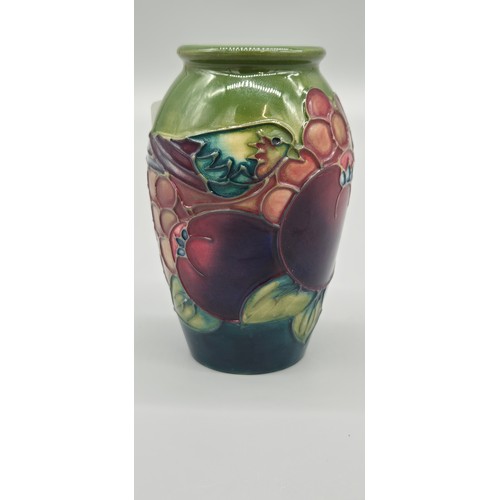 168 - Moorcroft birds & fruit pattern vase [10cm height] [small chip on base]