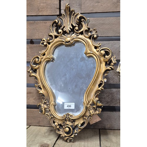 496 - Two vintage antique style gilt framed mirrors [52x34cm]