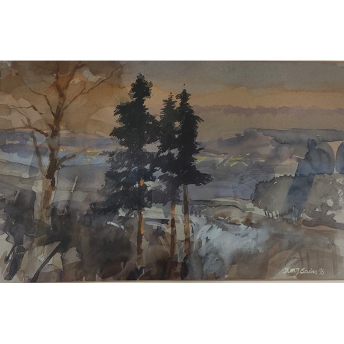 272 - Derek. M.F Soutar
Original watercolour titled 'Lights before dawn' dated 96. [Frame- 69x53cm]