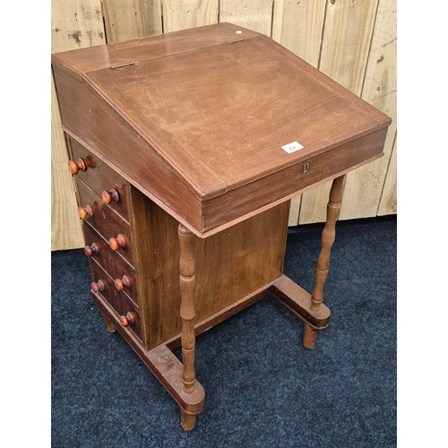 234 - Mahogany four drawer Davenport