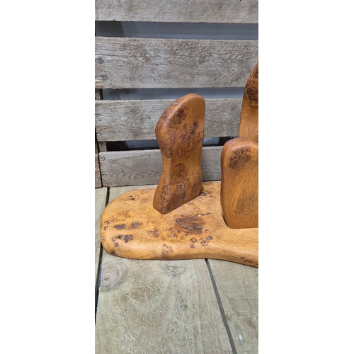 286 - Sculpture of standing stones Made from Burr Walnut by artist- David McKeen- Falkland dated 2005.  [2... 