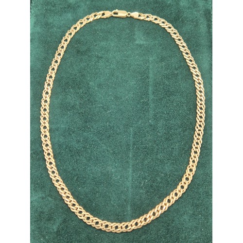 43 - 9ct yellow gold double link curb chain necklace. [17.64grams] [45cm length]