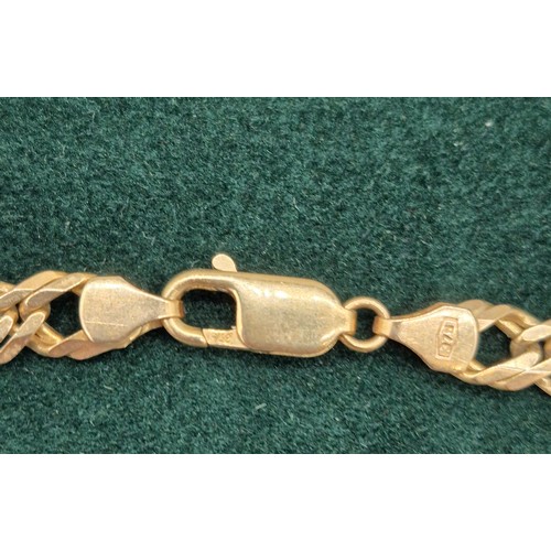 43 - 9ct yellow gold double link curb chain necklace. [17.64grams] [45cm length]