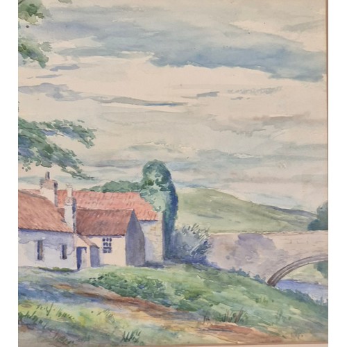 409 - Scottish countryside scene watercolour signed W.S Malloch dated 15/8/1925. [Frame- 48x60cm]