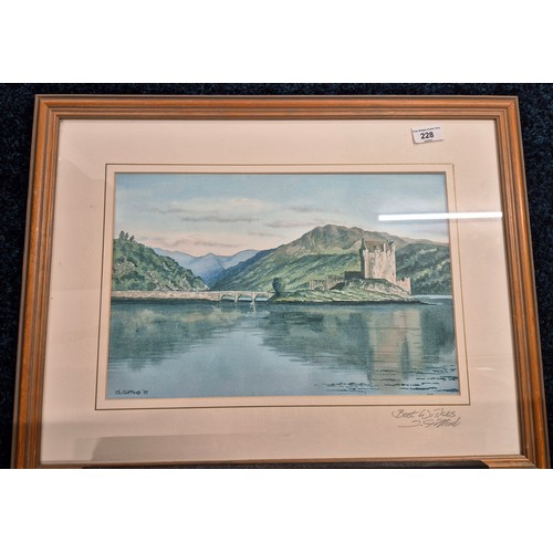 228 - Two Vintage Prints; Signed J. Gifford print 