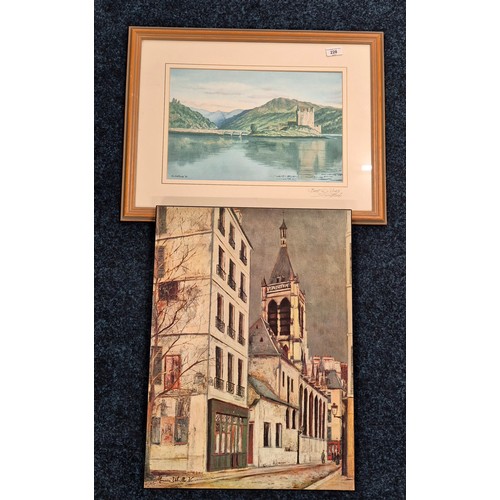 228 - Two Vintage Prints; Signed J. Gifford print 