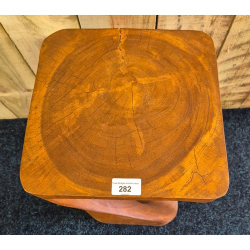 282 - Contemporary wooden teak Twist Table  [51x28x27cm]