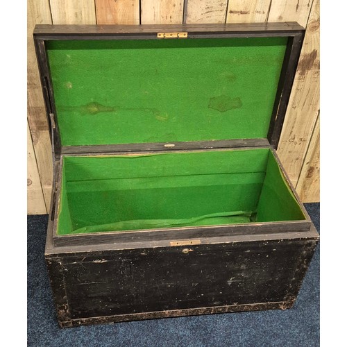 276 - Army & Navy C.S.L makers London Wooden travel trunk, fitted with baize interior. [51X91X50CM]