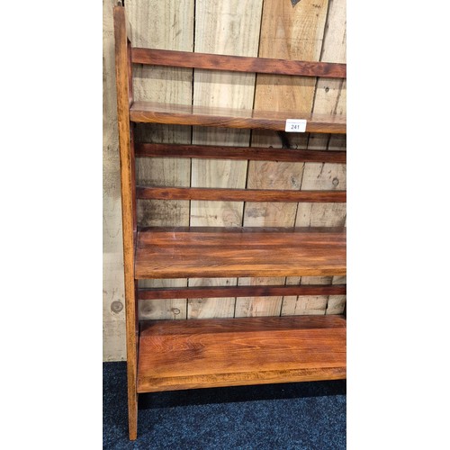 241 - Antique pine style folding three section shelving unit [94x70x29cm]