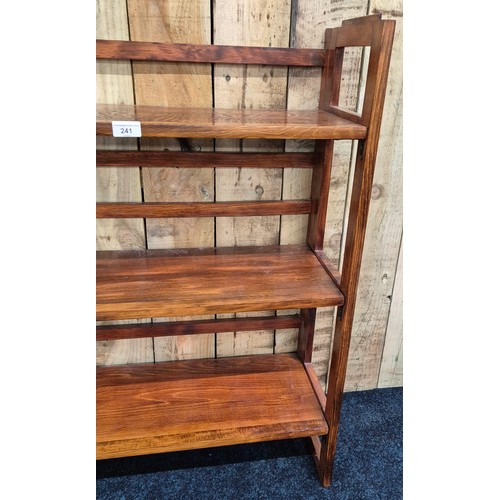 241 - Antique pine style folding three section shelving unit [94x70x29cm]