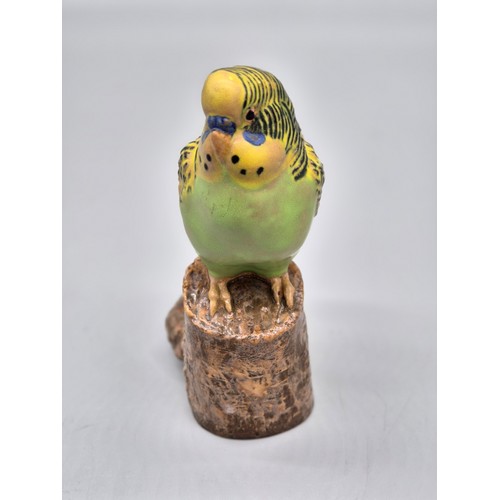 93 - Royal Copenhagen figure of a green parakeet. Model number 478/3188. [15CM HIGH]