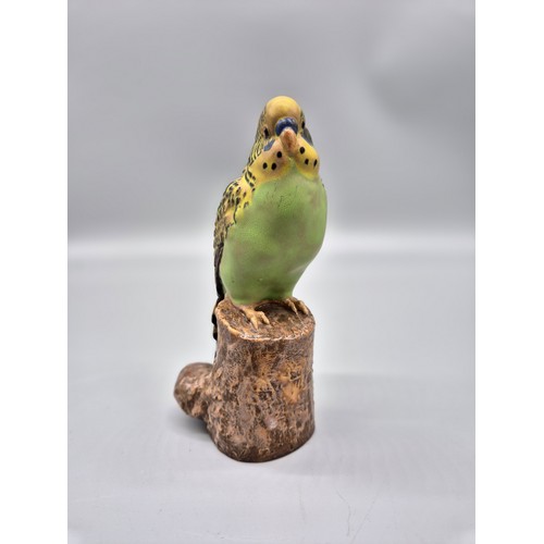 93 - Royal Copenhagen figure of a green parakeet. Model number 478/3188. [15CM HIGH]