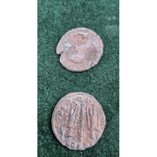 171 - 1556 Mary Queen of Scots, Scottish coin and various Roman Coins.