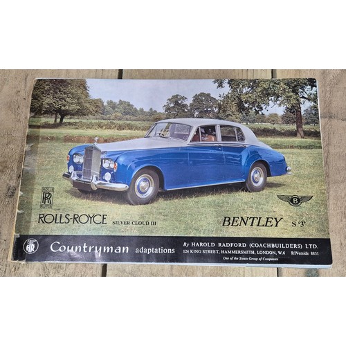 89 - A Collection of vintage Rolls Royce & Bentley brochures from the 1960's