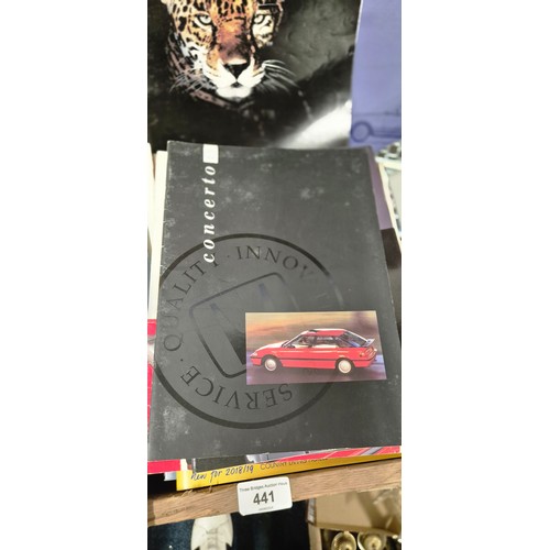 441 - A Crate of vintage car brochures to include Honda, Land Rover, Jaguar and many more
