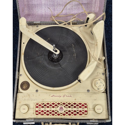 400A - Vintage portable record player- Regentone Handy- Gram record player.