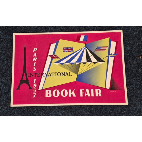 81 - Original hand painted poster; Paris 1957 International Book Fair- by A.D. Downie dated 1956. [50.5x7... 