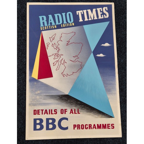 83 - Original hand painted poster; Radio Times Scottish Edition, Details of all BBC Programmes. By A.D.DO... 