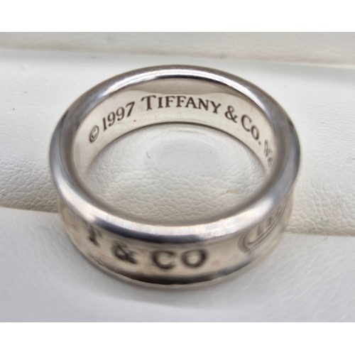 2 - 925 Silver Tiffany & Co Wedding band. [Ring size N]