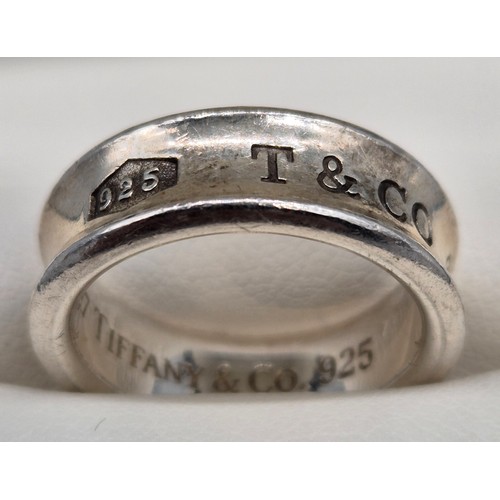 2 - 925 Silver Tiffany & Co Wedding band. [Ring size N]