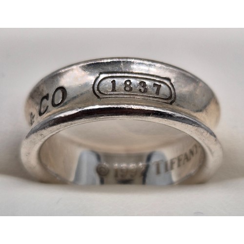2 - 925 Silver Tiffany & Co Wedding band. [Ring size N]
