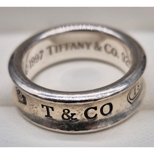 2 - 925 Silver Tiffany & Co Wedding band. [Ring size N]