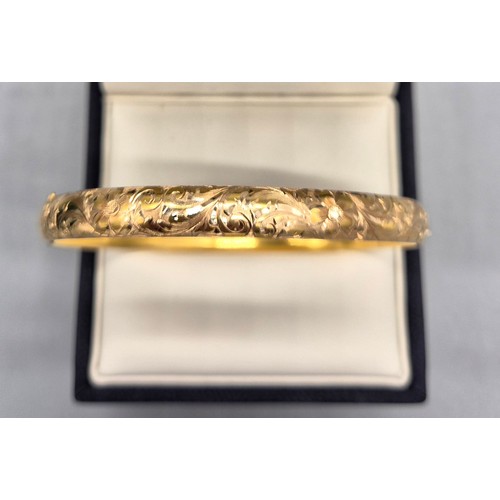11 - 14ct yellow gold bangle. [11.31grams]