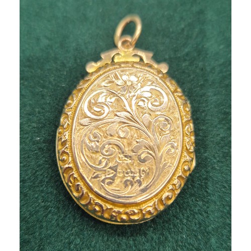 17 - Antique Chester 9ct yellow gold ornate engraved locket [4.73grams]
