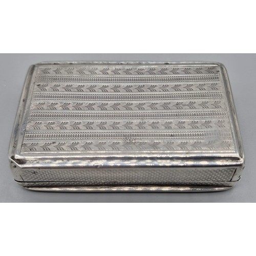 1 - 19th century Austrian Silver snuff box- engraved decoration and name to cartouche 