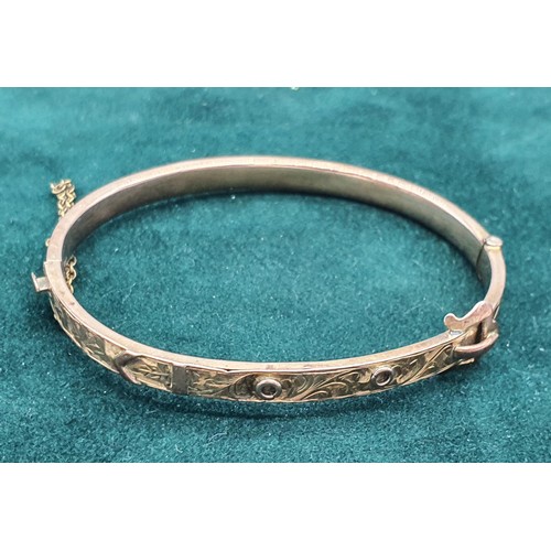 8 - Antique Birmingham 9ct Rose gold buckle bangle. [6.63grams]