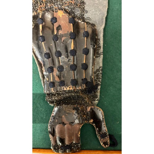 90 - Antique Japanese Samurai part armour set; Chest and back plate [Do], arm and hand guards [Sode/ Kode... 