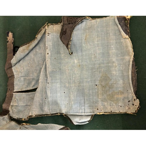 90 - Antique Japanese Samurai part armour set; Chest and back plate [Do], arm and hand guards [Sode/ Kode... 