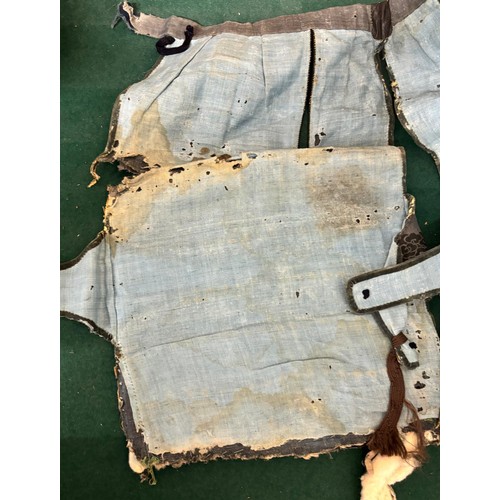 90 - Antique Japanese Samurai part armour set; Chest and back plate [Do], arm and hand guards [Sode/ Kode... 