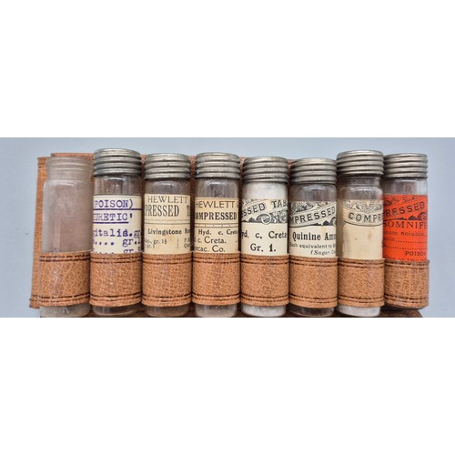 100 - Antique leather cased travelling apothecary set by C.J. Hewlett & Son of London.