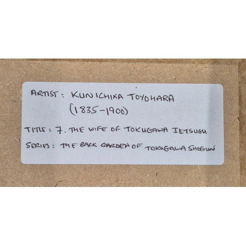 112 - Kunichika Toyohara [1835-1900]
The Wife of Shogun Tokugawa Ietsugu- Japanese Woodblock. [Frame- 51x3... 