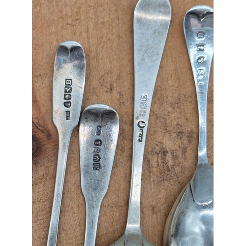 24 - A Collection of mixed silver hall marked flatwares; Georgian & Victorian Glasgow silver, Birmingham,... 